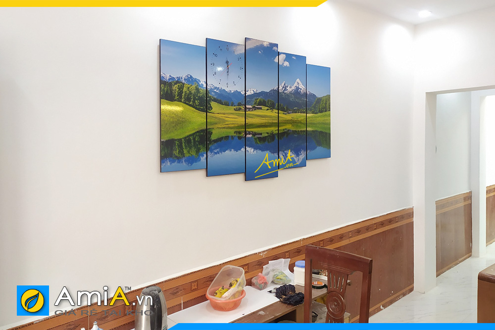 Hình ảnh Bộ tranh phong cảnh sơn thủy treo tường phòng khách đẹp AmiA 341
