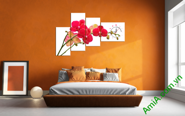 Mẫu tranh hoa phong lan đẹp treo tường phòng ngủ