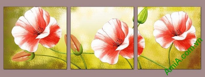 tranh hoa poppy trang tri phong khach, phong ngu