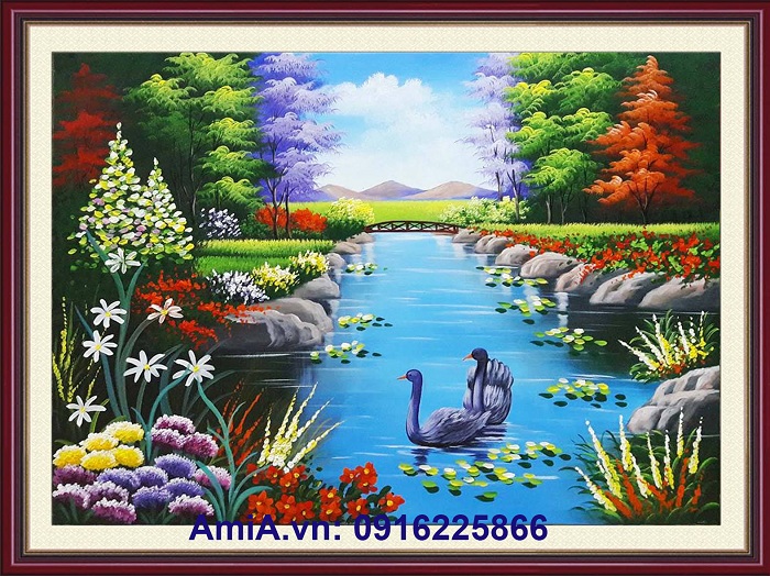 Vẽ tranh đề tài phong cảnh thiên nhiên lên tường  Vẽ tranh tường 3D đẹp  giá rẻ nhất tại Hà Nội  Thi công trọn gói