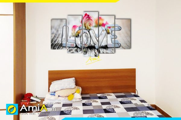 Hình ảnh Tranh treo tường phòng ngủ tình yêu chữ Love đẹp xinh AmiA 981