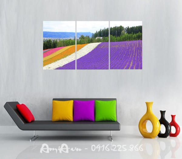 tranh canh dong hoa lavender