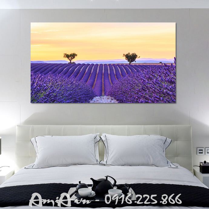 tranh canh dong hoa lavender dep