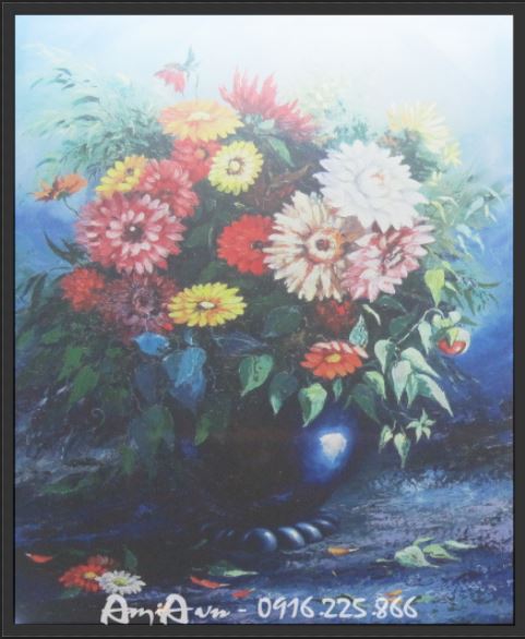 tranh canvas binh hoa cuc
