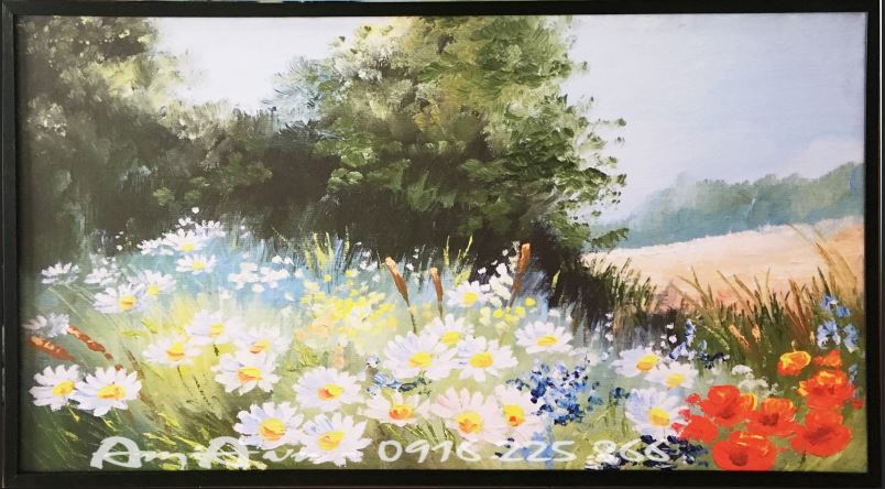 Tranh Canvas Vườn Hoa Cúc Đẹp Amia 4242 - Amia Hà Nội