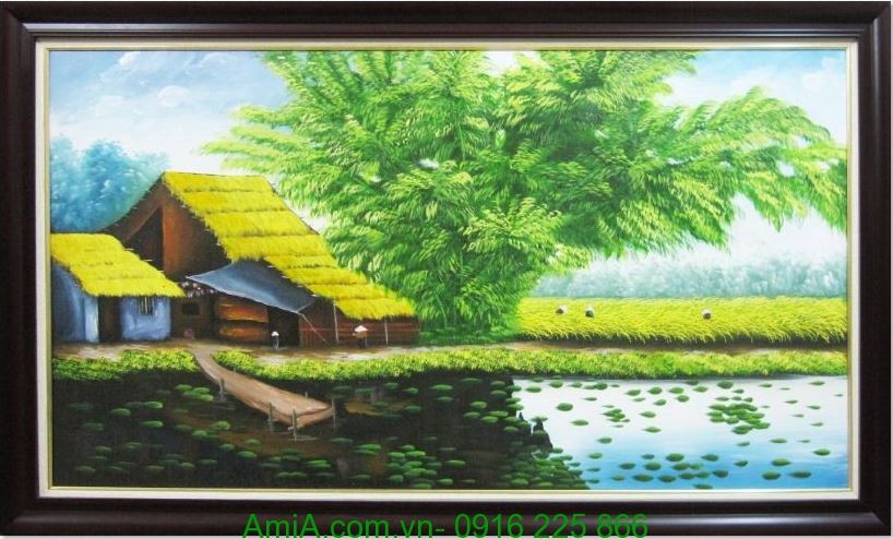 Tranh vẽ làng quê việt nam đẹp nhất 5 mẫu tranh phong cảnh làng quê việt  nam đẹp nhất
