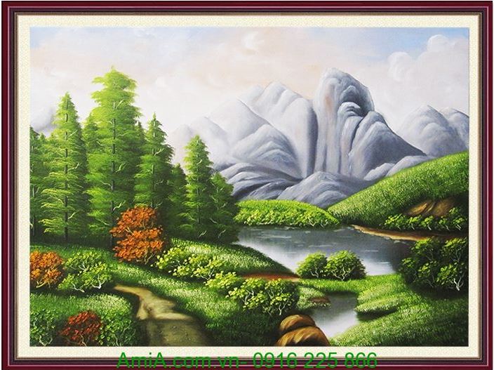 Tranh phong cảnh rừng núi tây bắc đẹp nhất tranh trang trí nội thất  tranh  sơn dầu đẹp