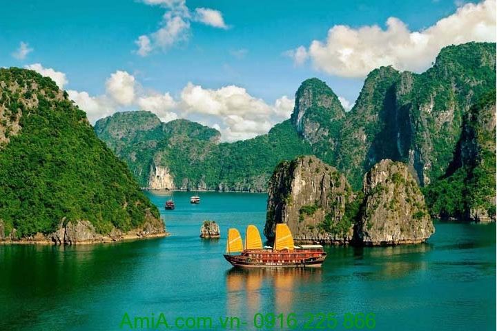 Tranh phong cảnh thiên nhiên Vịnh Hạ Long Amia 989