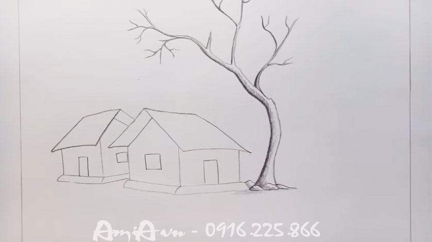 Cách vẽ cây đơn giản đẹp bằng bút chì mới lạ sáng tạo nhất cho bé
