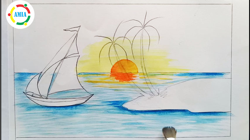 Hướng dẫn vẽ tranh phong cảnh bằng màu nước- Amia Hà Nội