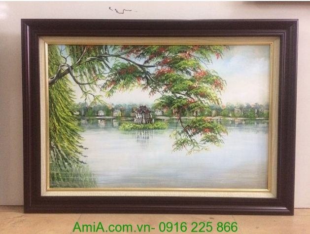 Tranh phong cảnh hồ Gươm vẽ sơn dầu Amia TSD 312