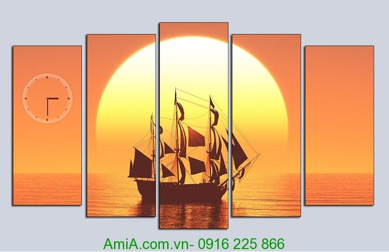 Tranh phong cảnh bình minh trên biển khơi Amia 1341
