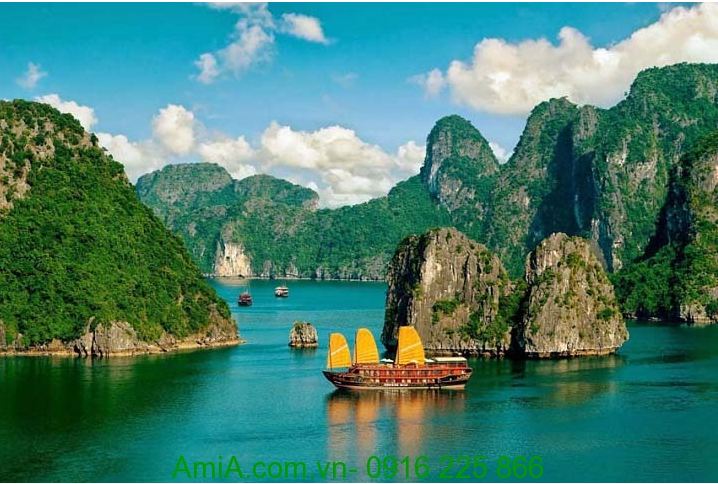 Tranh de tai phong canh bien vinh ha long