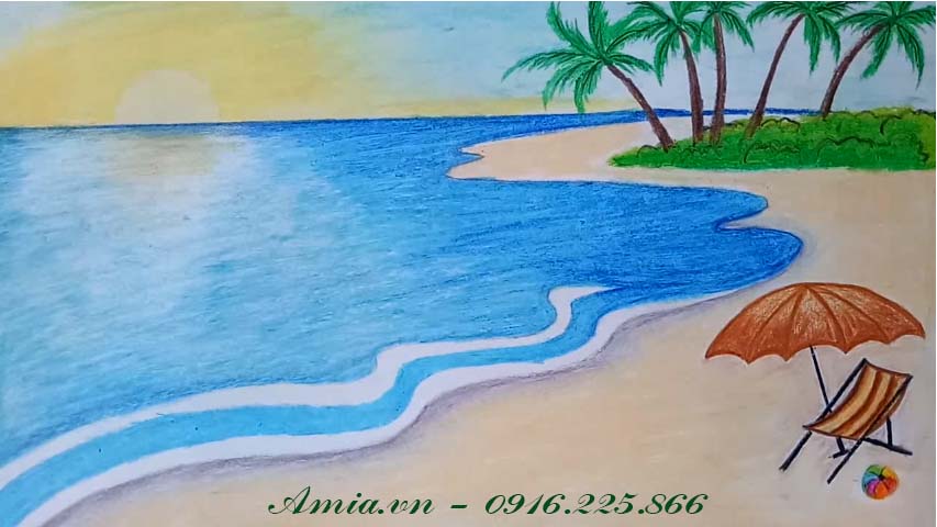 3 cách vẽ tranh phong cảnh biển đơn giản mà đẹp Tranh AmiA
