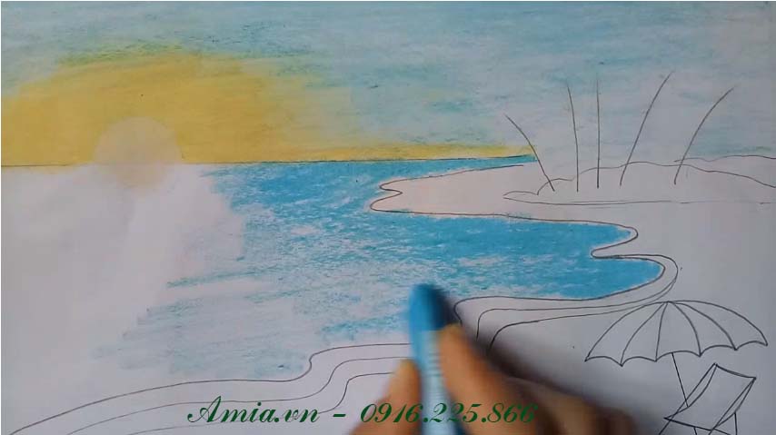 Các bước vẽ tranh phong cảnh biển bằng bút chì Tranh phong cảnh Phong cảnh Tranh