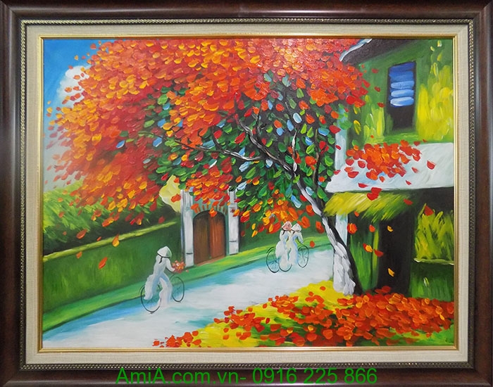 tranh phong canh Ha Noi xua trong buoi som mua thu