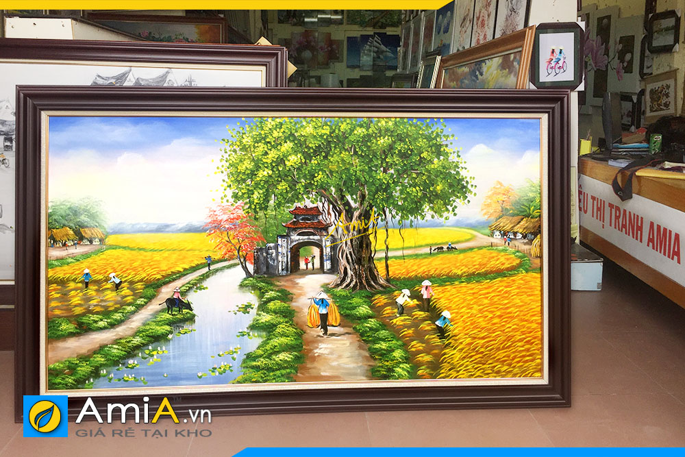 Hình ảnh Bức tranh sơn dầu làng quê Việt Nam chụp tại cửa hàng AmiA TSD 362