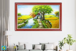 Hình ảnh Bức tranh sơn dầu phong cảnh quê hương Việt Nam AmiA TSD 362