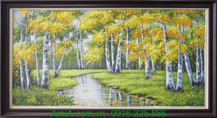 Tranh Phong Cảnh Rừng Cây Lá Vàng Mùa Thu Amia Tsd 367