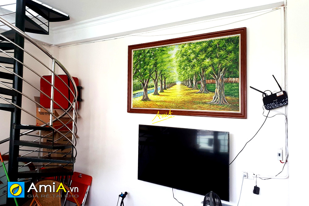 Hình ảnh Tranh phong cảnh hàng cây vẽ sơn dầu đẹp AmiA TSD 383