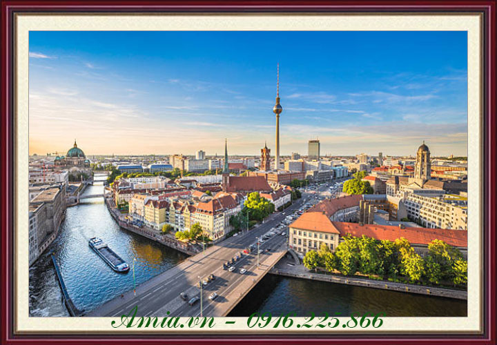 Tranh phong cảnh thành phố nước Đức nhìn từ trên cao - AmiA - Nội thất đẹp,  Giá rẻ tại Kho
