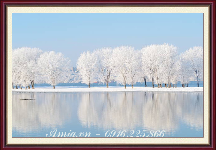Tranh phong cảnh dòng sông mùa đông - AmiA - Nội thất đẹp, Giá rẻ tại Kho