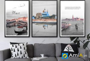 Tranh canvas phong cảnh nước ngoài đẹp treo phòng khách hiện đại amia 919113