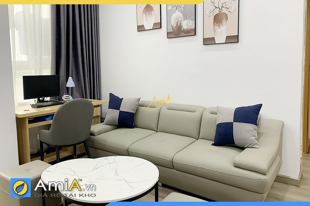 Ghế sofa da dạng văng AmiA100 được đặt làm theo yêu cầu riêng của khách hàng