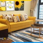 Ghế sofa nỉ thô đẹp màu vàng