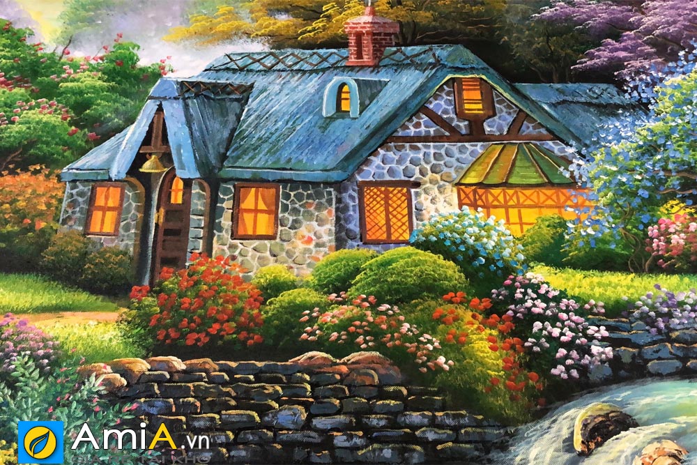 Tranh vẽ phong cảnh đẹp Thomas ngôi nhà châu âu AmiA TSD 457 - AmiA - Nội  thất đẹp, Giá rẻ tại Kho