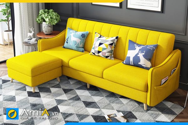ghế sofa mini AmiA217 bọc nỉ màu vàng