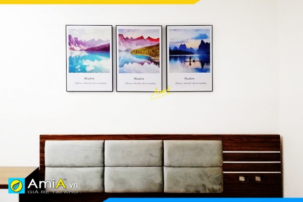 Hình ảnh Tranh canvas 3 tấm treo tường phòng ngủ đẹp hiện đại AmiA PN122