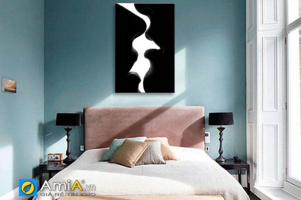 Tranh canvas trừu tượng treo phòng ngủ lãng mạn amia CVTT01