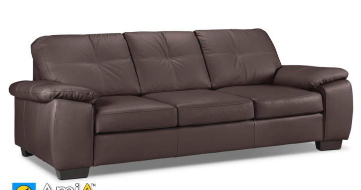 Sofa da màu socola
