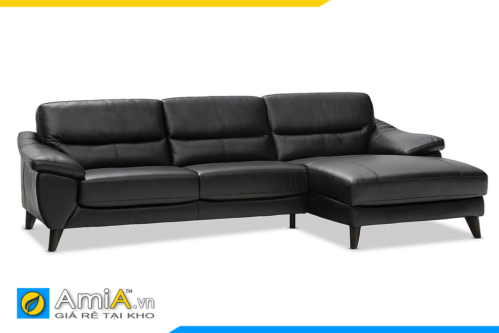 mẫu ghế sofa da màu đen AmiA 20187