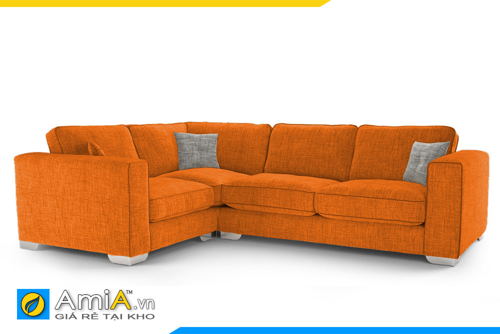 sofa đẹp màu cam kiểu góc