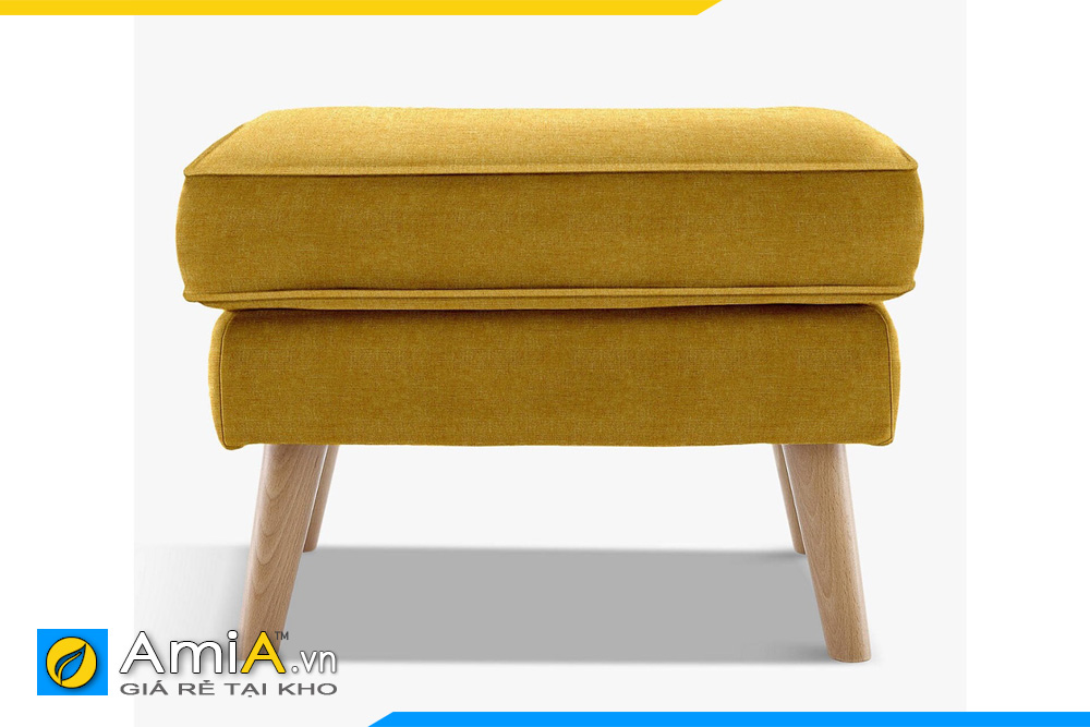 sofa đơn chân cao bọc nỉ màu vàng