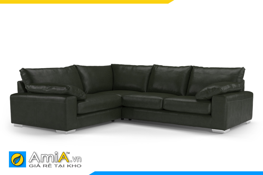 sofa phòng khách bọc da màu đen