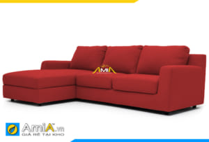 ghế sofa chất liệu nỉ màu đỏ