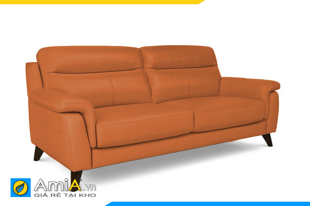 Sofa đẹp bọc da màu cam