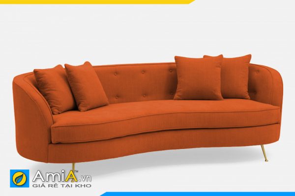 sofa màu cam kiểu tròn bán nguyệt