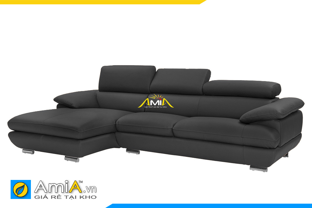 ghế sofa da màu đen đẹp AmiA 20221