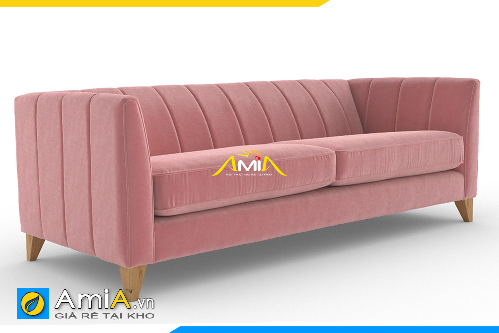 sofa đẹp bọc nỉ màu phớt hồng