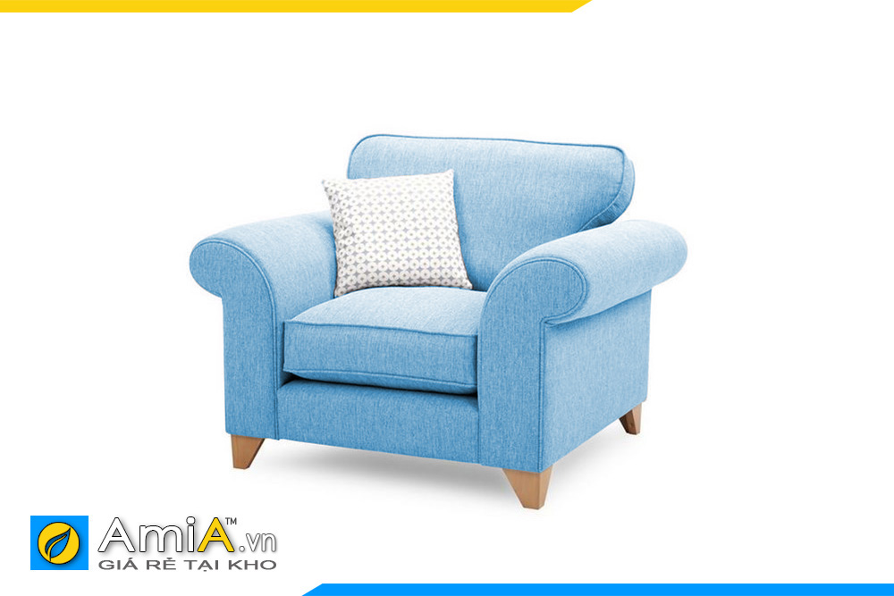 mẫu sofa đơn nỉ màu xanh