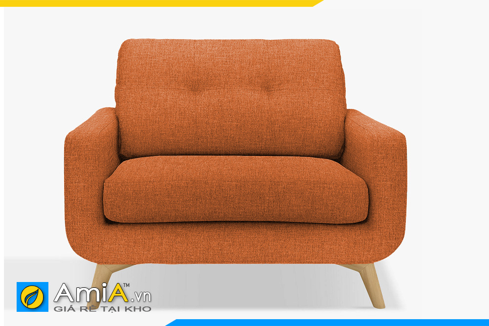 sofa đơn nỉ màu cam