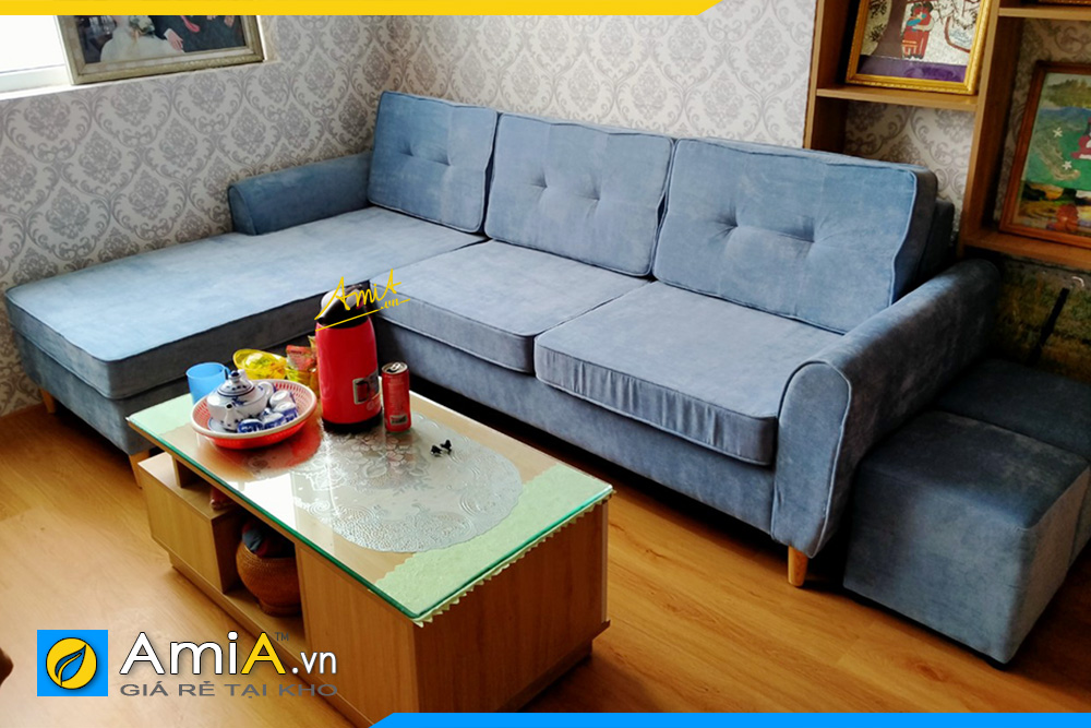 sofa góc vải nỉ đẹp AmiA 20207
