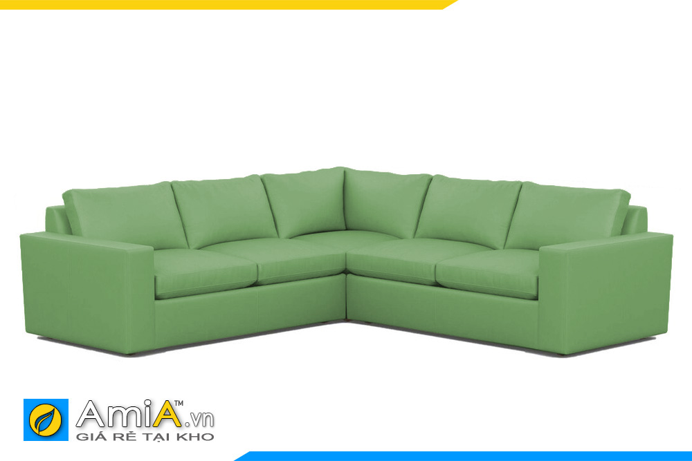 sofa góc chữ V màu xanh cốm