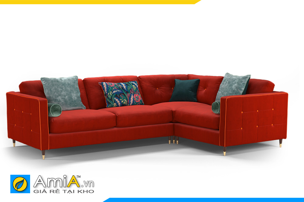 sofa nỉ đẹp màu đỏ AmiA 20036