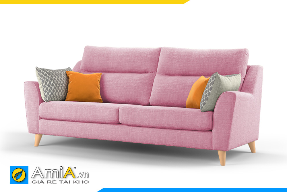 sofa tựa lưng cao màu hồng