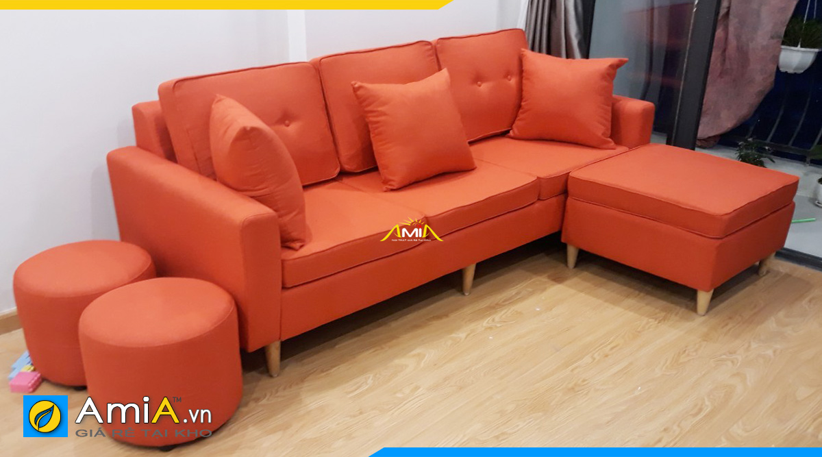Bộ sofa nỉ màu đỏ rẻ đẹp